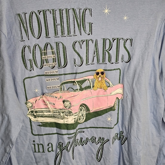 Simply Southern Nothing Good Starts In A Getaway Car Dog Cadillac Long Sleeve - Picture 2 of 4